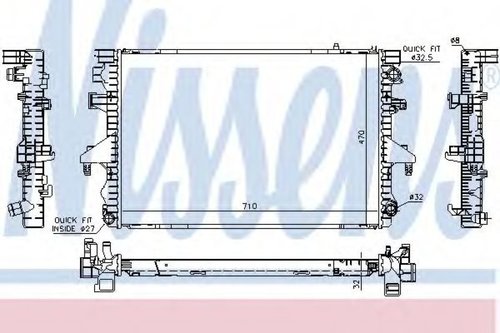 Radiator, racire motor VW TRANSPORTER V caroserie (7HA, 7HH, 7EA, 7EH) (2003 - 2016) NISSENS 65283A ...
