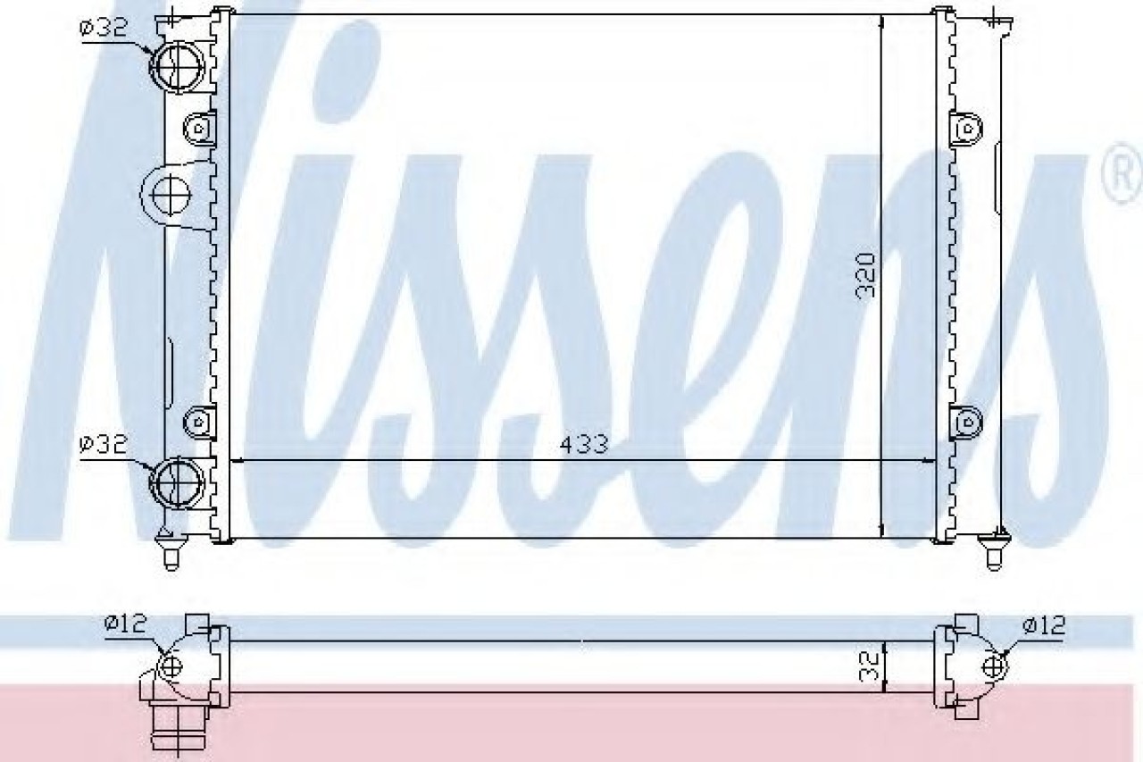 Radiator, racire motor VW VENTO (1H2) (1991 - 1998) NISSENS 651851 piesa NOUA