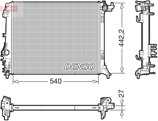 Radiator racire Renault Megane IV, 01.2018 - 2025 motor 1.3 TCe, 85/103/120 kw, benzina, cutie manuala/automat