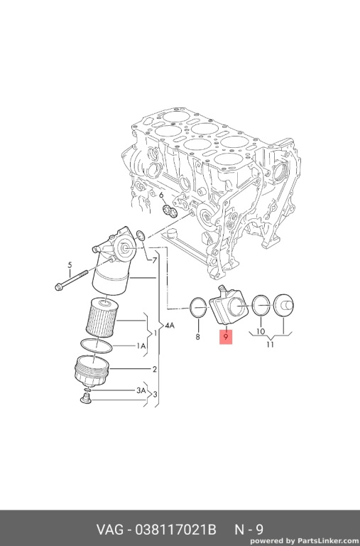 Radiator racire ulei 038117021B Audi A4 B6 Break 1.9 tdi 2002 AWX OEM 038117021B