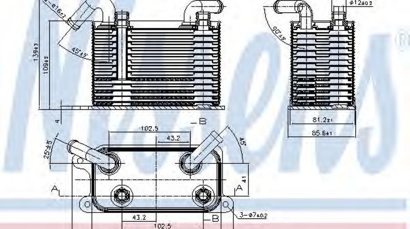Radiator racire ulei, cutie de viteze automata VW TRANSPORTER V bus (7HB, 7HJ, 7EB, 7EJ, 7EF, 7EG, 7HF, 7EC) (2003 - 2016) NISSENS 90722 piesa NOUA
