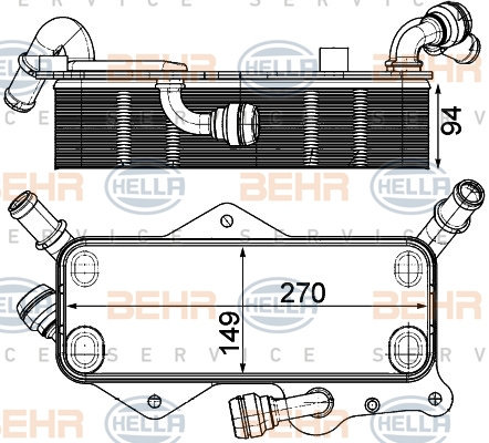Radiator racire ulei, cutie de viteze automata (8MO376908061 HELLA) AUDI
