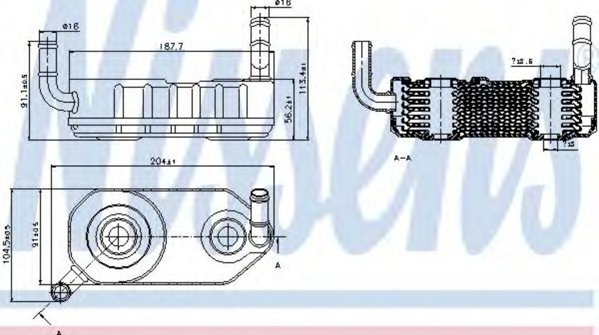 Radiator racire ulei, cutie de viteze automata SEAT ALHAMBRA (7V8, 7V9) (1996 - 2010) NISSENS 90708 piesa NOUA