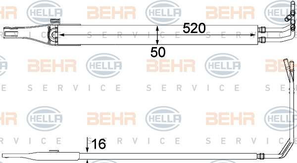 Radiator racire ulei, sistem directie (8MO376701611 HELLA) MERCEDES-BENZ
