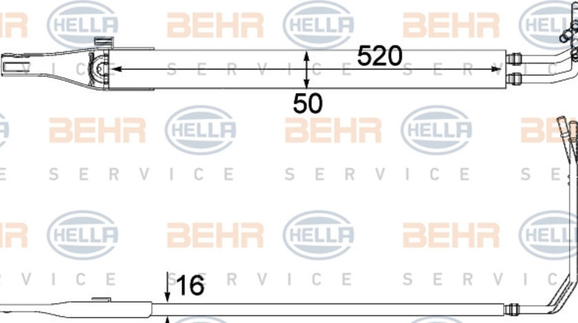 Radiator racire ulei, sistem directie (8MO376701611 HELLA) MERCEDES-BENZ