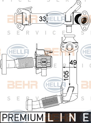 Radiator, recirculare gaze de esapament (8ME376750761 HELLA) BMW