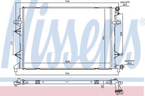 Radiator temperatura scazuta, intercooler VW CADDY IV Caroserie (SAA, SAH) (2015 - 2016) NISSENS 653...