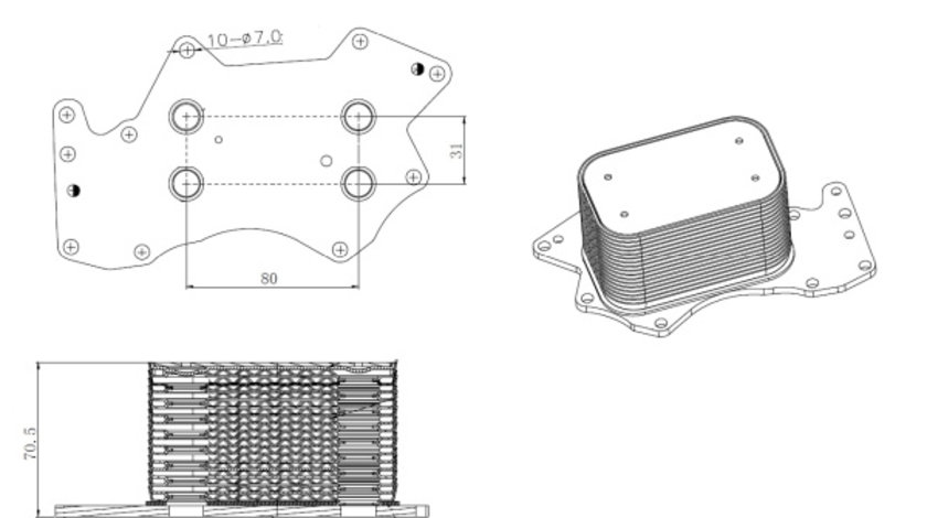 Radiator ulei, ulei motor (31816 NRF) AUDI,VW