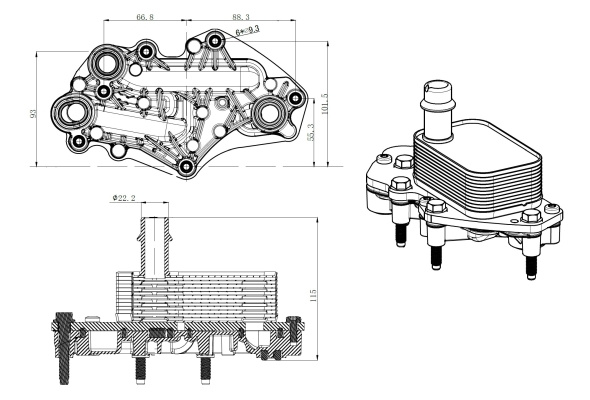 Radiator ulei, ulei motor (31842 NRF) OPEL,VAUXHALL