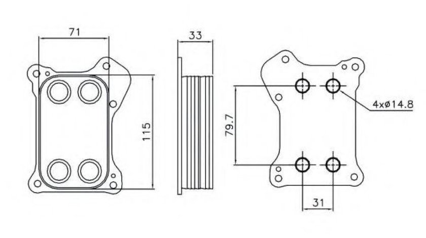 Radiator ulei, ulei motor ALFA ROMEO MITO (955) (2008 - 2016) NRF 31167 piesa NOUA