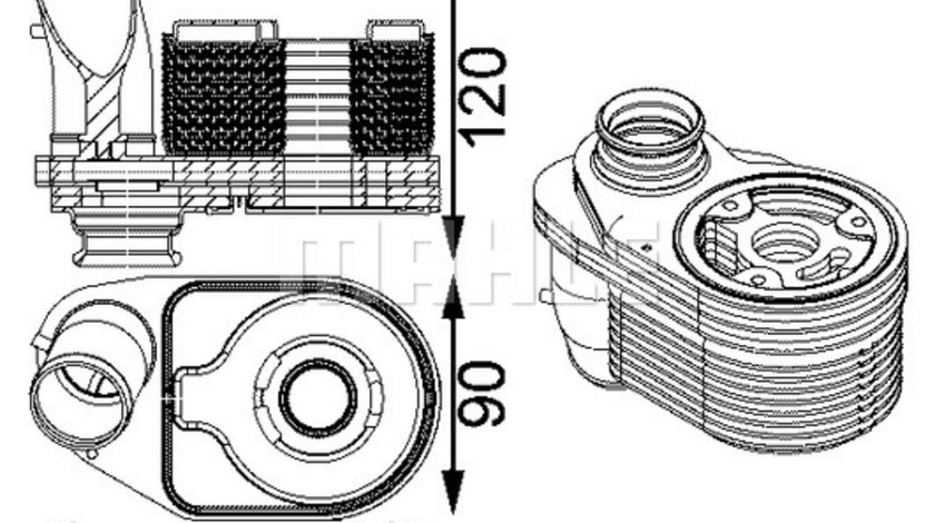 Radiator ulei, ulei motor (CLC203000S MAHLE KNECHT) FIAT