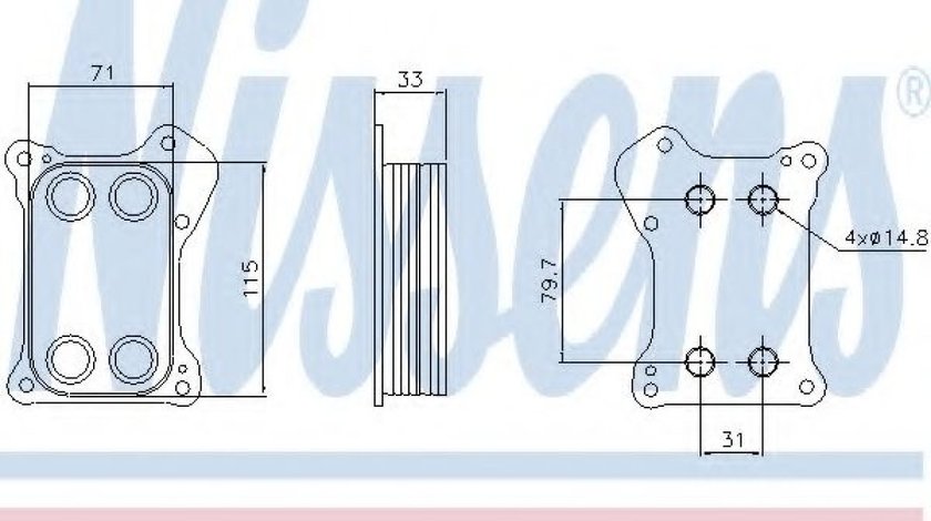 Radiator ulei, ulei motor FIAT DOBLO Cargo (223) (2000 - 2016) NISSENS 90739 piesa NOUA