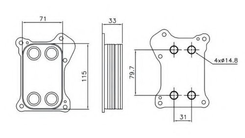 Radiator ulei, ulei motor FIAT DOBLO Microbus (223, 119) (2001 - 2016) NRF 31167 piesa NOUA