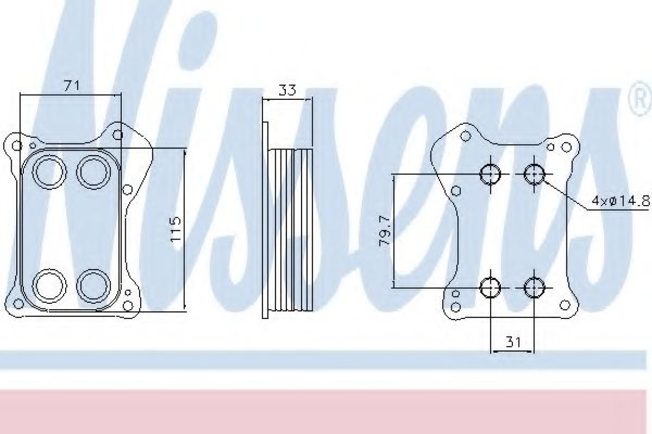Radiator ulei, ulei motor FIAT LINEA (323) (2007 - 2016) NISSENS 90739 piesa NOUA