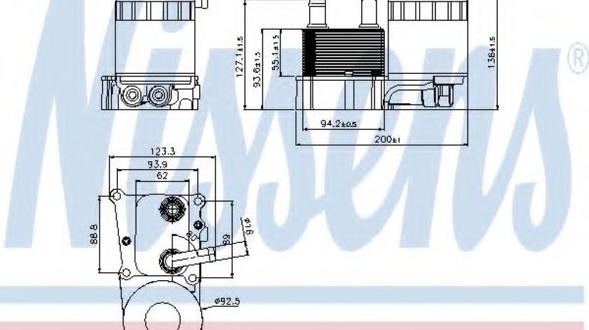 Radiator ulei, ulei motor FORD TOURNEO CONNECT (2002 - 2016) NISSENS 90696 piesa NOUA