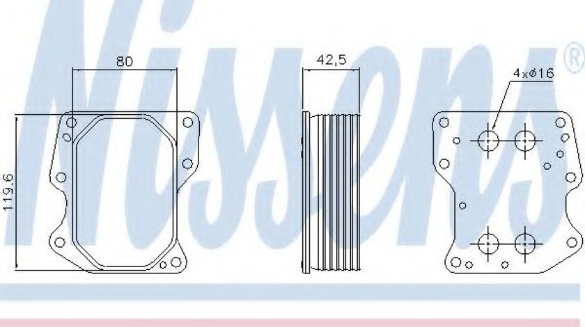 Radiator ulei, ulei motor FORD TOURNEO CUSTOM bus (2012 - 2016) NISSENS 90752 piesa NOUA