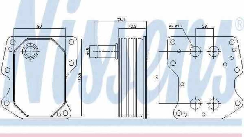 Radiator ulei ulei motor FORD TRANSIT caroserie NISSENS 90723