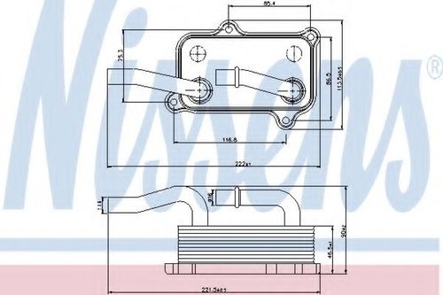 Radiator ulei, ulei motor MERCEDES E-CLASS (W211) (2002 - 2009) NISSENS 90599 piesa NOUA