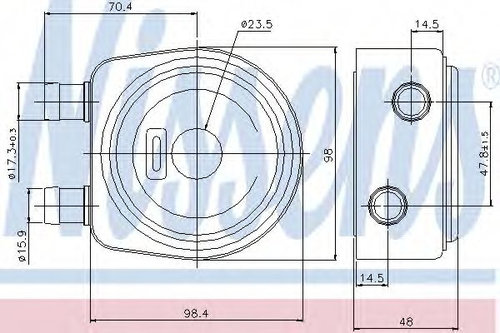 Radiator ulei, ulei motor RENAULT CLIO II (BB0/1/2, CB0/1/2) (1998 - 2005) NISSENS 90697 piesa NOUA