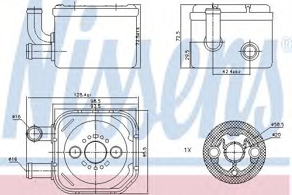 Radiator ulei, ulei motor VW PASSAT (3B3) (2000 - 2005) NISSENS 90654 piesa NOUA