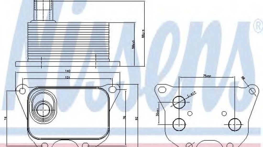 Radiator ulei, ulei motor VW TRANSPORTER V caroserie (7HA, 7HH, 7EA, 7EH) (2003 - 2016) NISSENS 90659 piesa NOUA