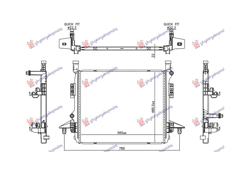 Radiator VW ID BUZZ 2022- NOU 1EA121251B (565x485x22)