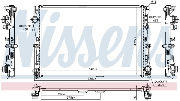 Radiator W205 Nissens Mercedes-Benz 627029