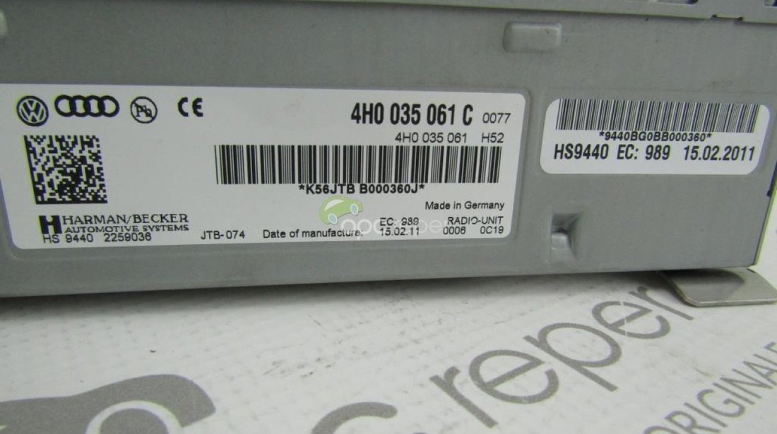 Radio Box MMi 3G+ Unitate Radio Box - Audi A8 4H cod 4H0035061C - 4H0035061G