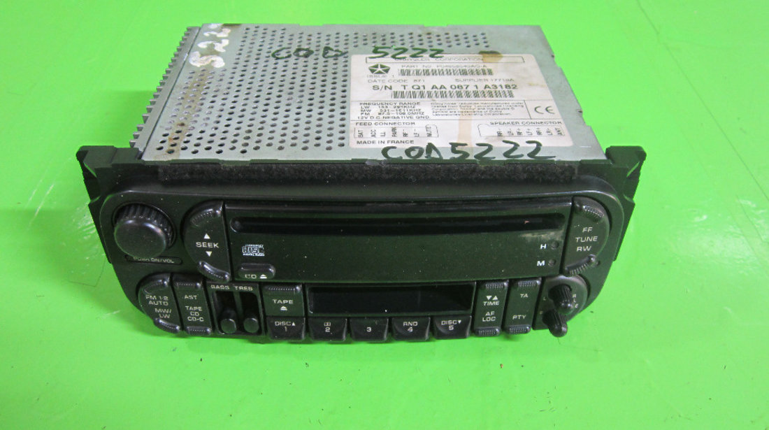 RADIO CASETOFON / CD PLAYER JEEP GRAND CHEROKEE II FAB. 1998 - 2005 ⭐⭐⭐⭐⭐