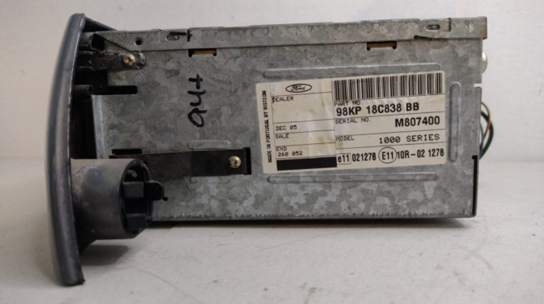 Radio Cassette Player Ford KA 1000 SERIES 98KP18C838BB Ford Ka [1996 - 2008]