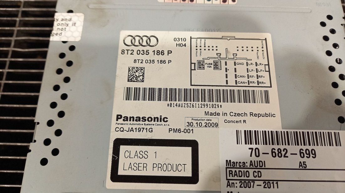 RADIO CD AUDI A5 A5 - (2007 2011)