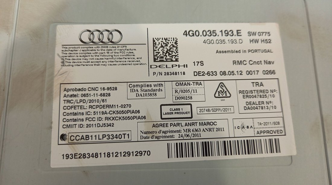 RADIO CD AUDI A6 A6 - (2011 2015)