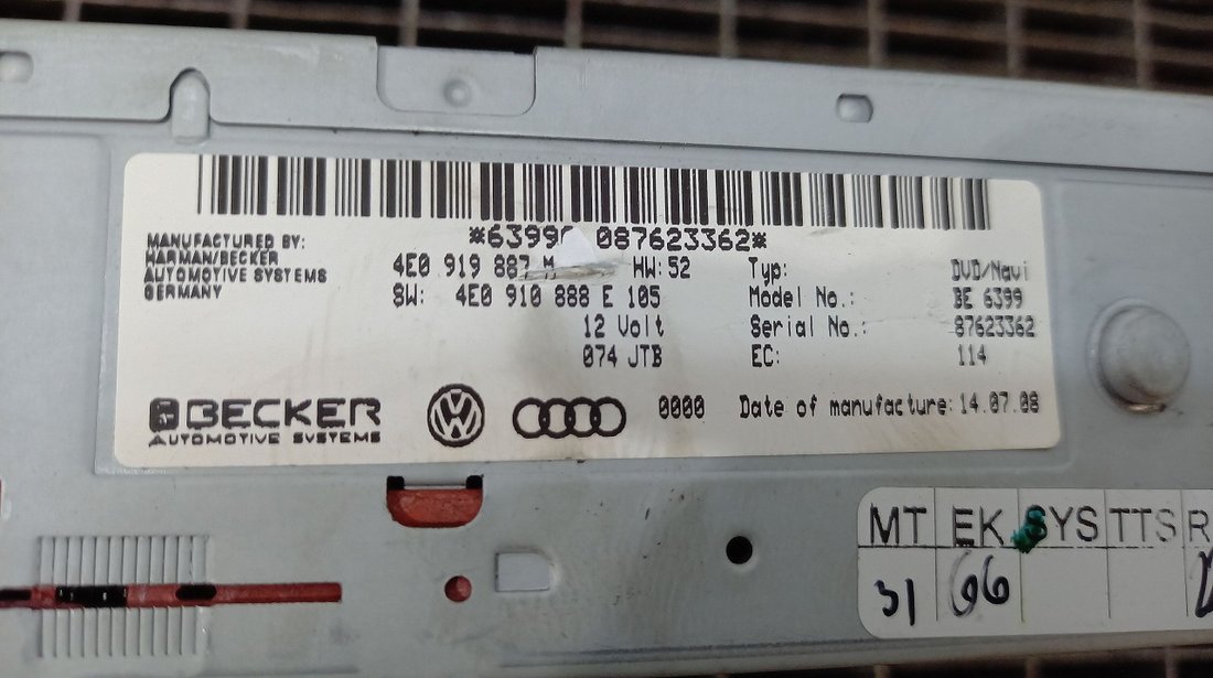 RADIO CD AUDI Q7 Q7 - (2006 2010)