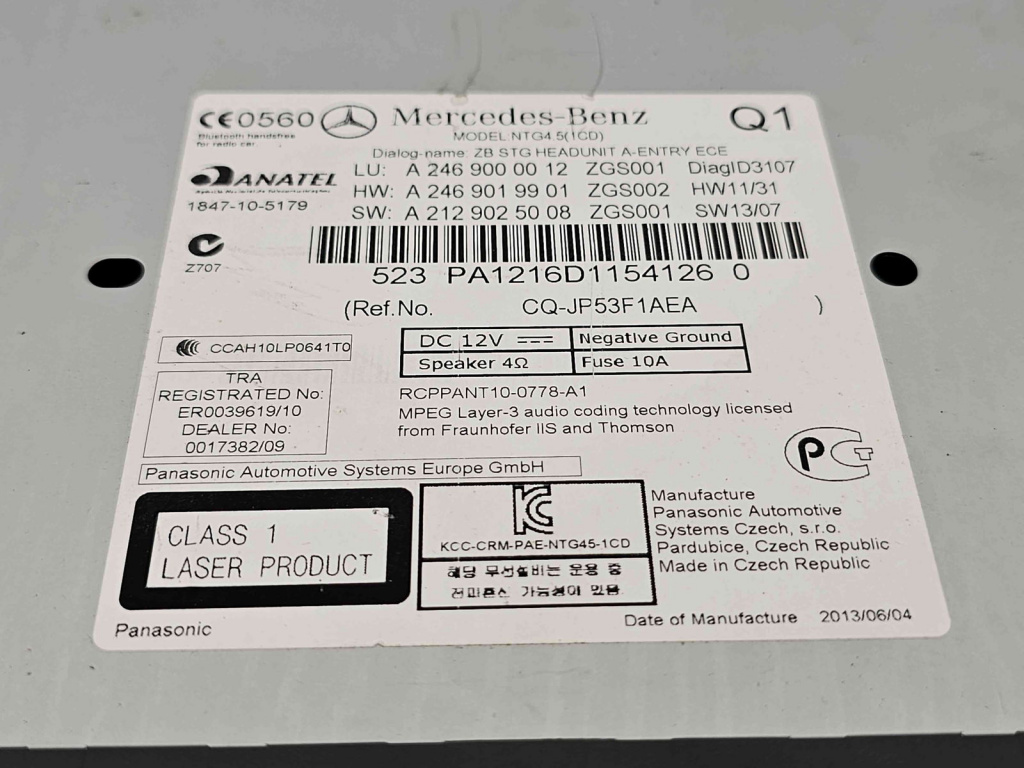 Radio CD cu navigatie Mercedes Clasa A (W176) [Fabr 2012-2018] A2469000012