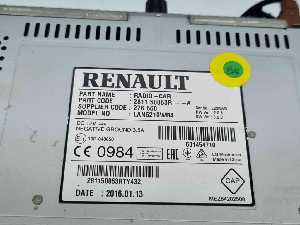 Radio CD cu navigatie Renault Clio 4 [Fabr 2012-2020] 281150063R