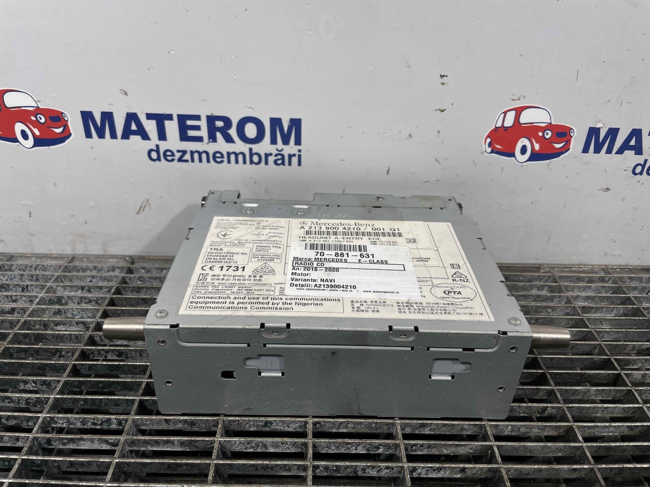 RADIO CD MERCEDES E-CLASS E-CLASS - - (2016 2020)