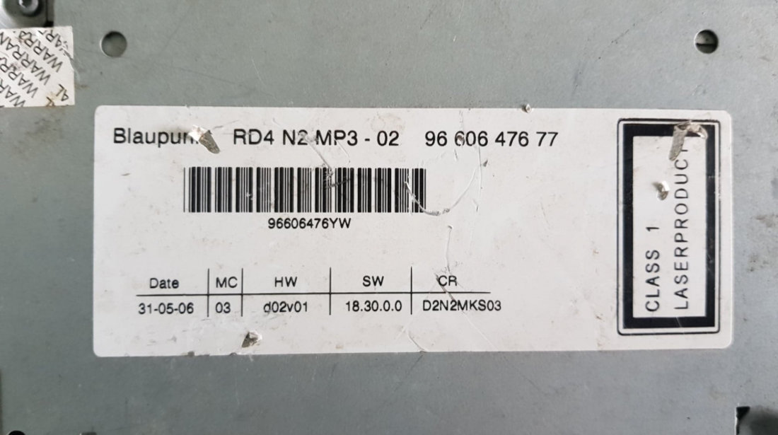 Radio CD Peugeot 407 cod 9660647677