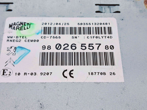 Radio CD Peugeot 508 [Fabr 2010-2018] 9802655780