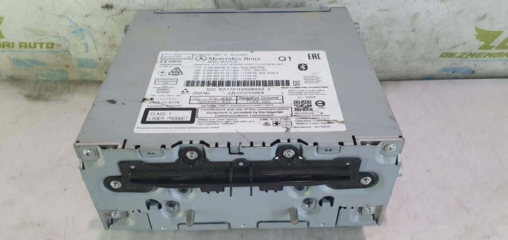 Radio cd player a2059011717 Mercedes-Benz C-Class W205/S205/C205 [2014 - 2018] 2.2 cdi om651921