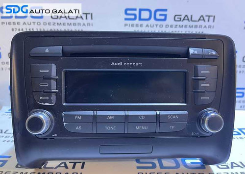 Radio CD Player Audi Concert Fara Safe Code Audi TT MK 2 8J 2006 - 2014 Cod 8J0035186J [B3815]