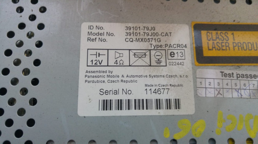 Radio cd player fiat sedici 39101-79j0