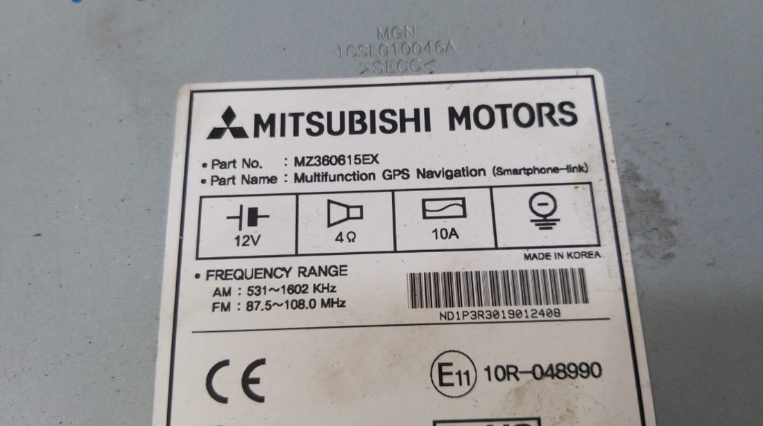 Radio cd player navigatie gps mitsubishi asx mz360615ex