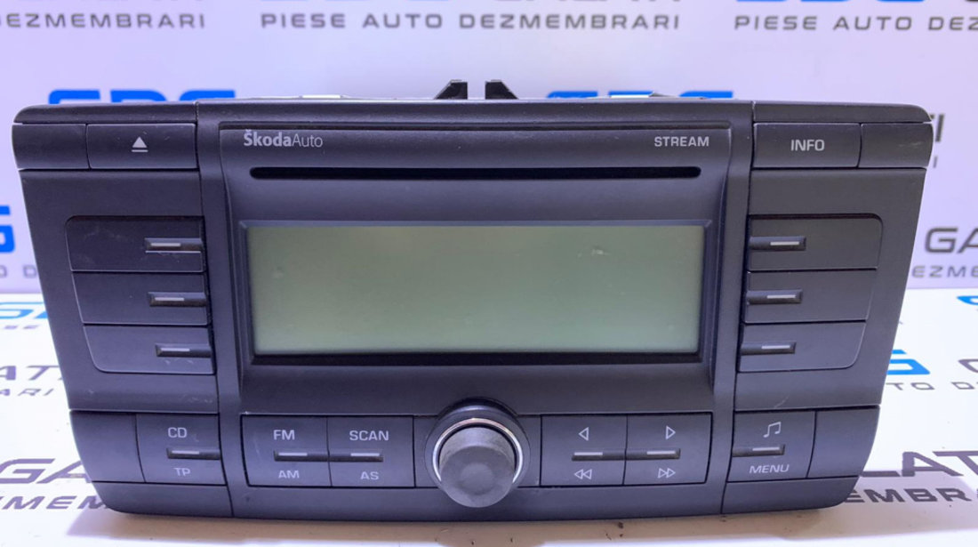 Radio CD Player Stream SkodaAuto Skoda Octavia 2 2004 - 2013 Cod: 1Z0035161B cu Cod Deblocare