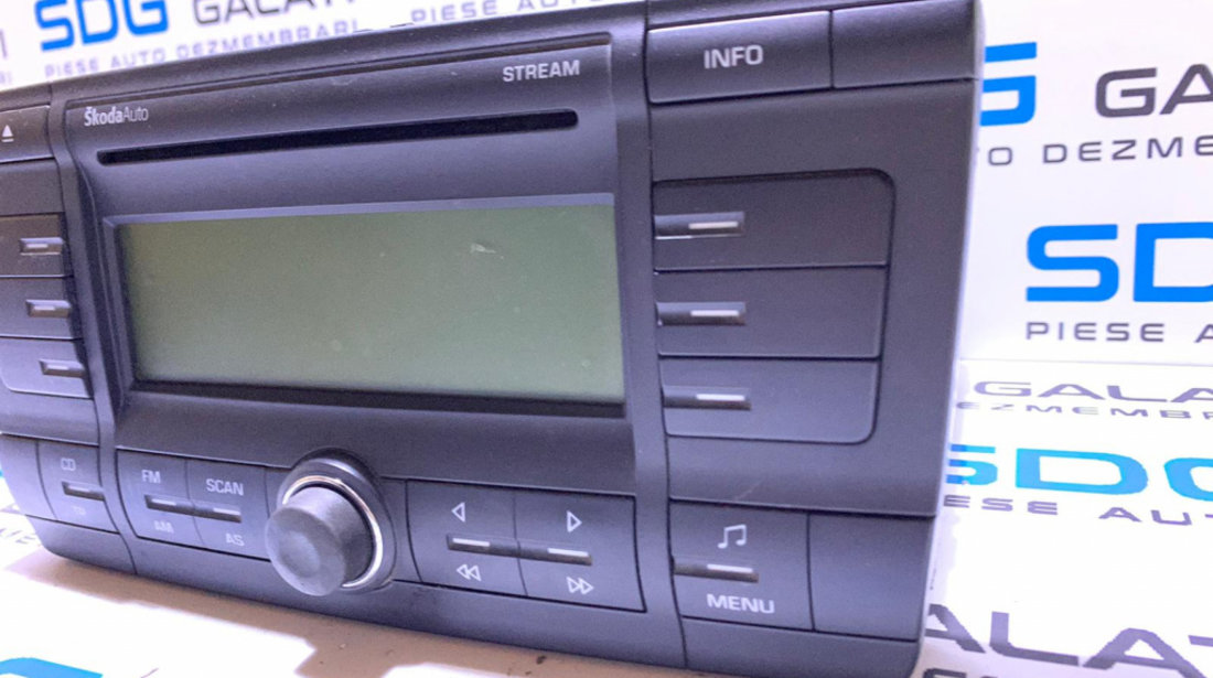 Radio CD Player Stream SkodaAuto Skoda Octavia 2 2004 - 2013 Cod: 1Z0035161B cu Cod Deblocare