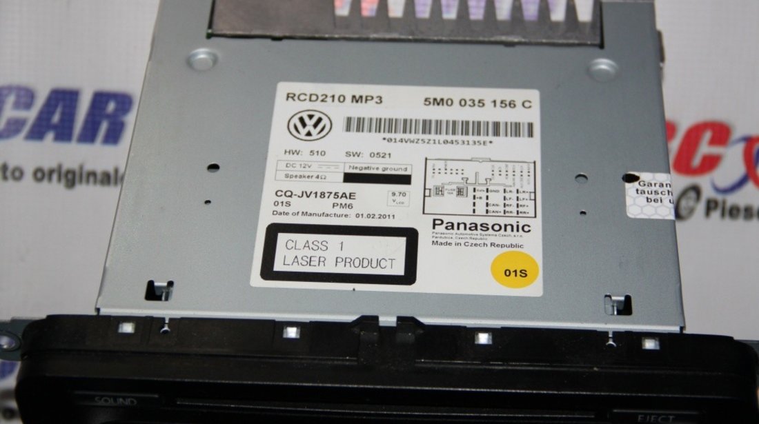 Radio CD RCD 210 VW Golf 6 cod: 5M0035156C model 2011