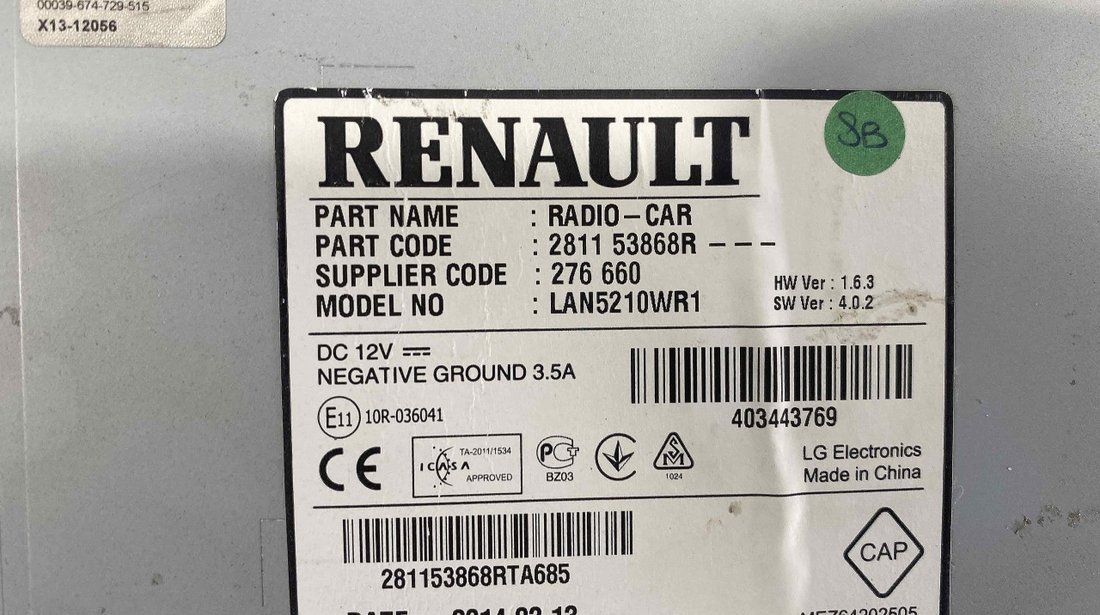 RADIO CD RENAULT CLIO CLIO - (2012 2016)