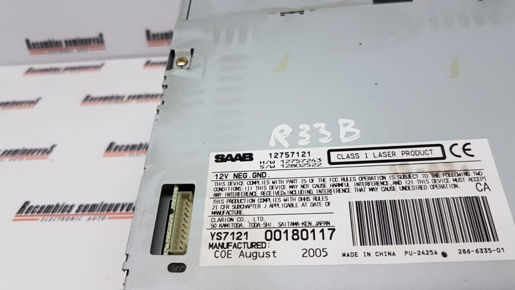 Radio CD SAAB 9, 12757121, 12757243, 12802522,