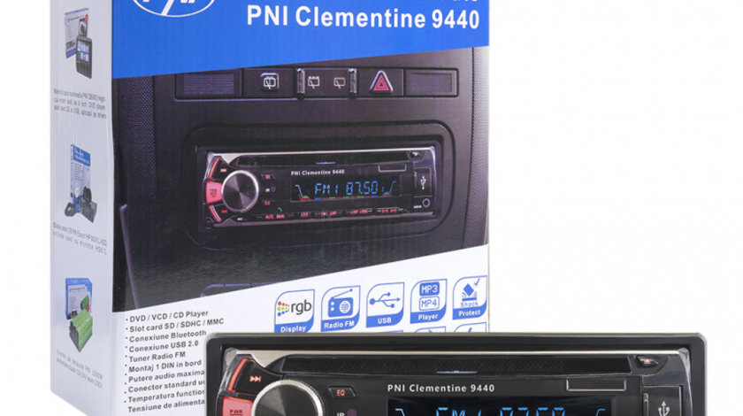 Radio DVD auto PNI Clementine 9440 1 DIN radio FM, SD, USB, iesire video si Bluetooth PNI-DVD-9440