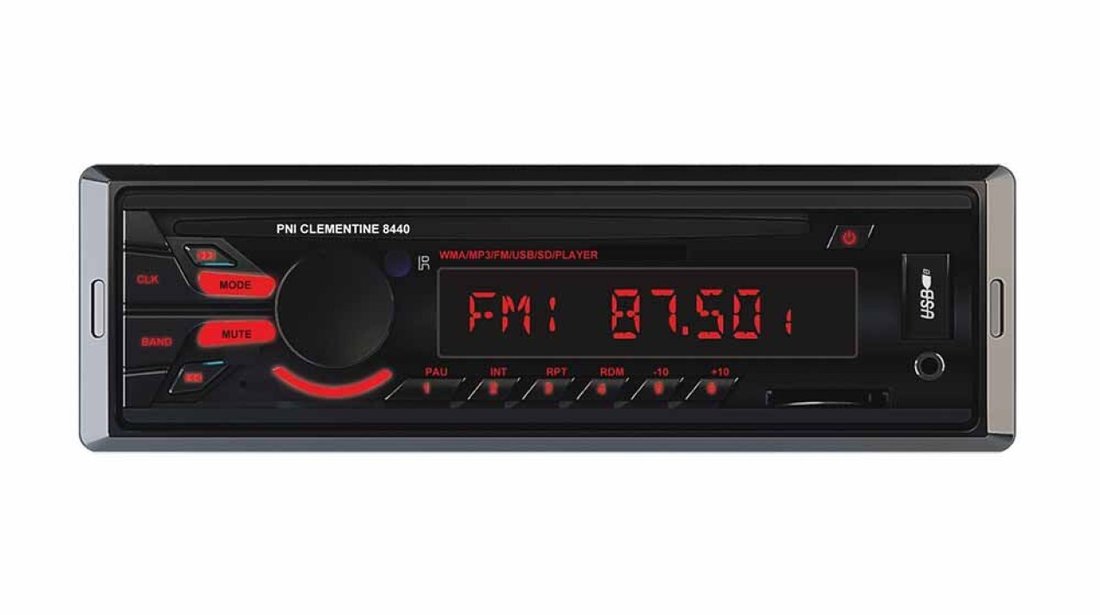Radio MP3 player auto PNI Clementine 8440 4x45w 1 DIN cu SD, USB, AUX, RCA