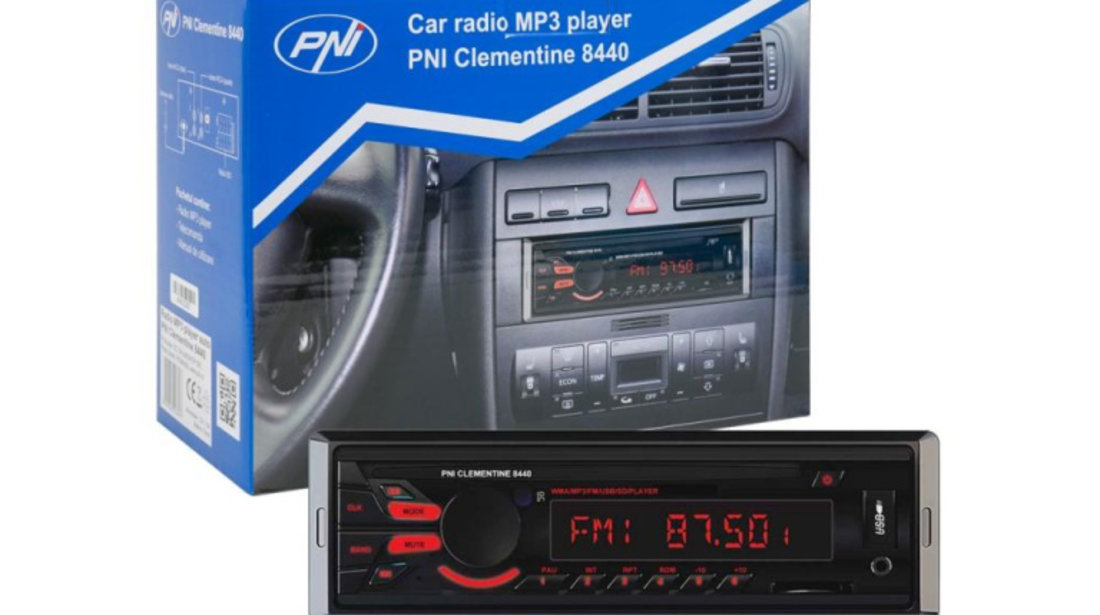 Radio mp3 player auto pni clementine 8440, 4x45w, 12v, 1 din, cu sd, usb, aux, rca UNIVERSAL Universal #6 PNI-MP3-8440